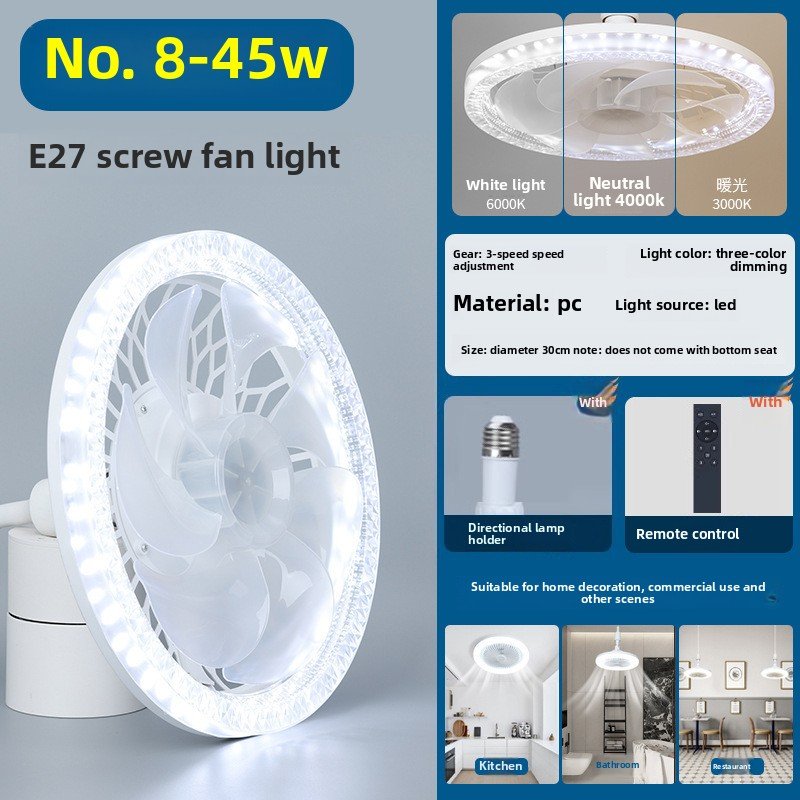 LED Ceiling Fan Lamp With Remote Control With Changing Colours
