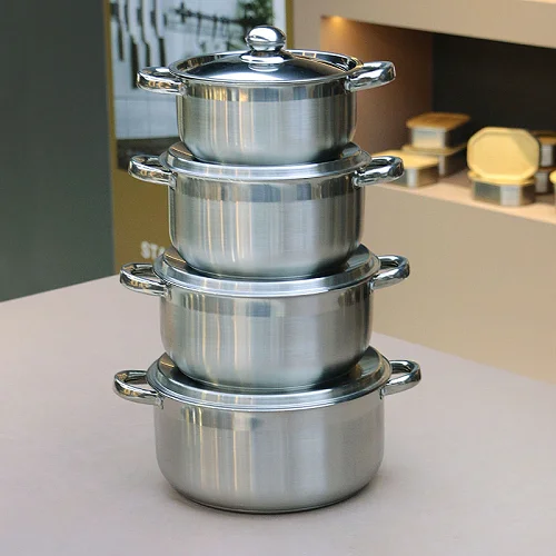 8 Pcs Stainless Steel Saucepans Cookware Pots Set – Silver