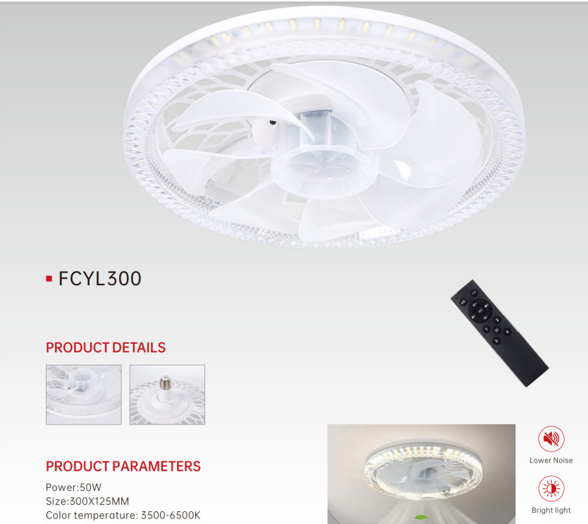 LED Ceiling Fan Lamp With Remote Control With Changing Colours