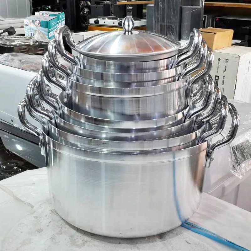 Aluminum Cookware Set 7PCS Cooking Pot Set -Silver