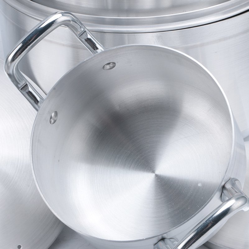 Aluminum Cookware Set 7PCS Cooking Pot Set -Silver
