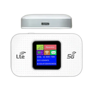 Portable 5G LTE WiFi Router with SIM Card Slot, 3000mAh Rechargeable Battery