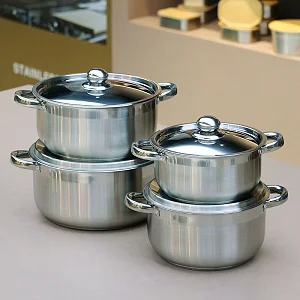 8 Pcs Stainless Steel Saucepans Cookware Pots Set – Silver