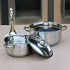 8 Pcs Stainless Steel Saucepans Cookware Pots Set – Silver