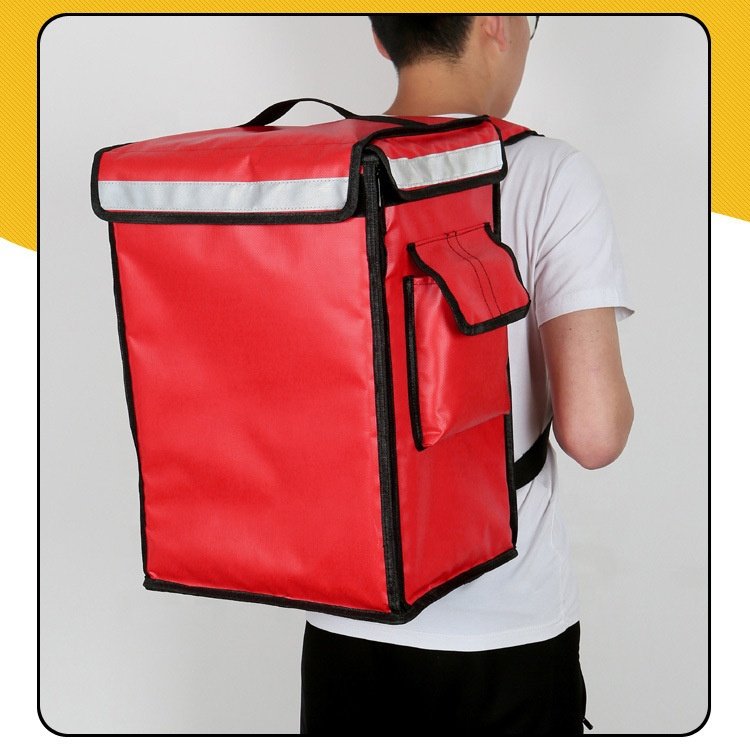 Professional Insulated Food Delivery Backpack with Reflective Safety Strip - Multicolor