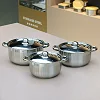 8 Pcs Stainless Steel Saucepans Cookware Pots Set – Silver