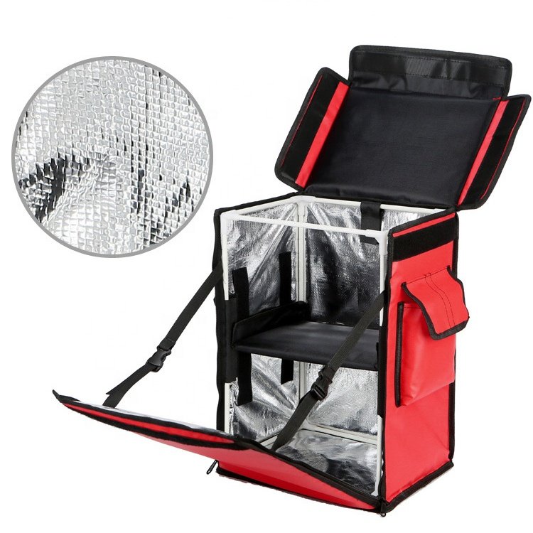 Professional Insulated Food Delivery Backpack with Reflective Safety Strip - Multicolor