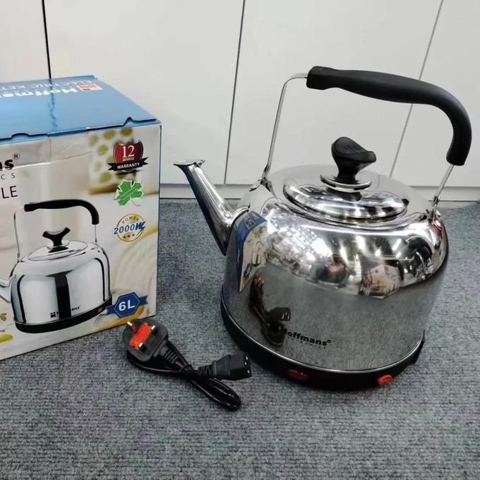 Hoffmans 6L Stainless Steel Electric Kettle 2000W – Silver