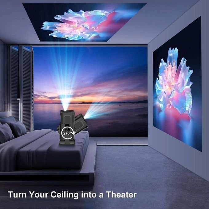 HY320 Mini WiFi Projector – Portable Home Cinema & Movie Projector – Black