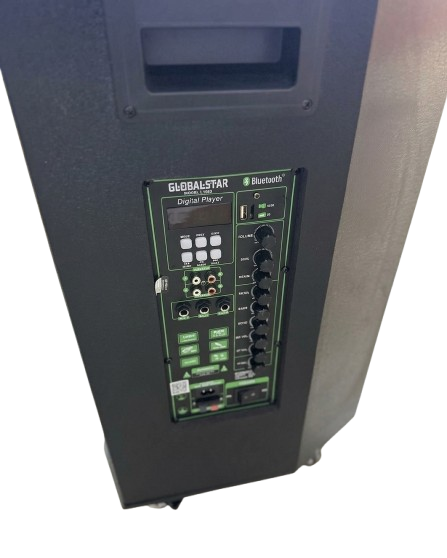 Globalstar Rechargeable Trolley Speaker System with Dual Wireless Microphones, Bluetooth & Heavy Bass