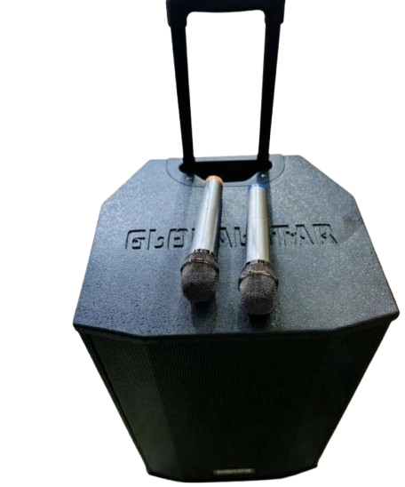 Globalstar Rechargeable Trolley Speaker System with Dual Wireless Microphones, Bluetooth & Heavy Bass