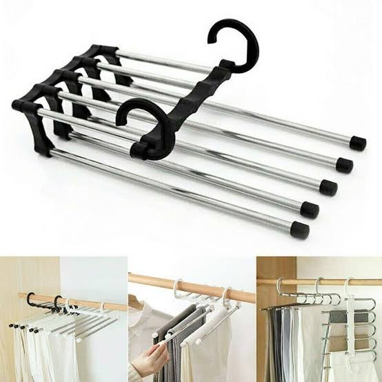 5 Layer Multi Functional Pants/Clothes Hanger - Multicolor