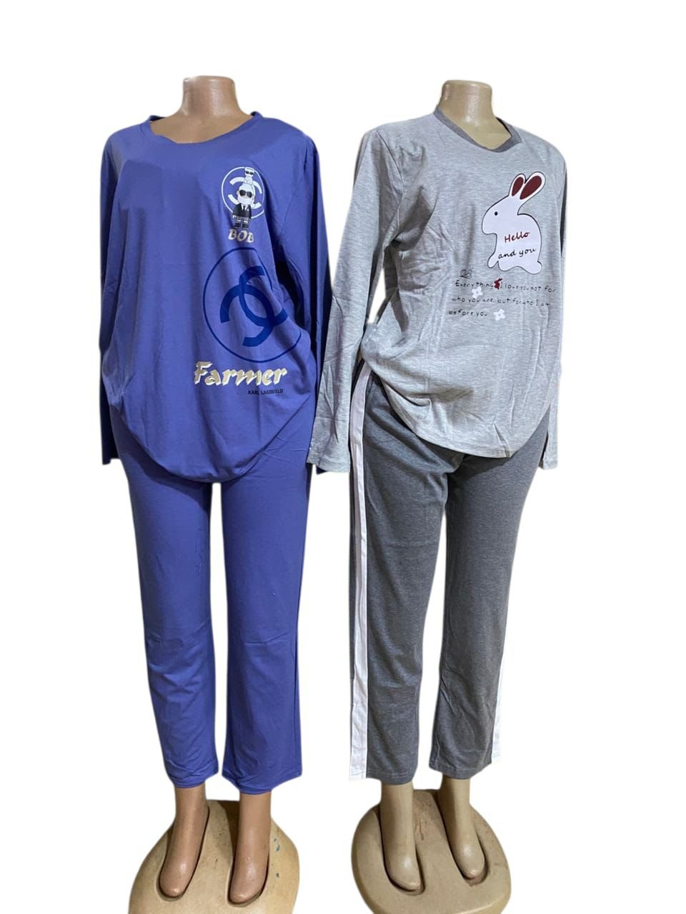 Women's 2 Pieces  Silk Long Sleeve & Pants Pajamae Nightwear
