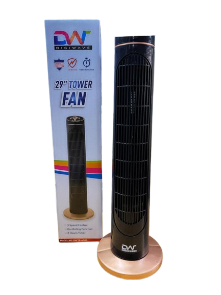 29 Inch Digiwave Oscillating Tower Fan With Timer with 3 speed Control