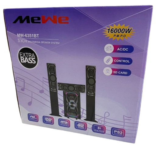 Mewe 3.1 Channel Multimedia Speaker System With Bluetooth, Fm Radio