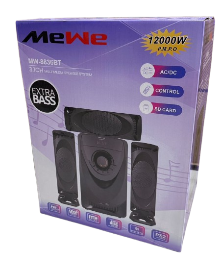 Mewe AC / DC 3.1 Channel Multimedia Speaker System, Fm, USB, Bluetooth