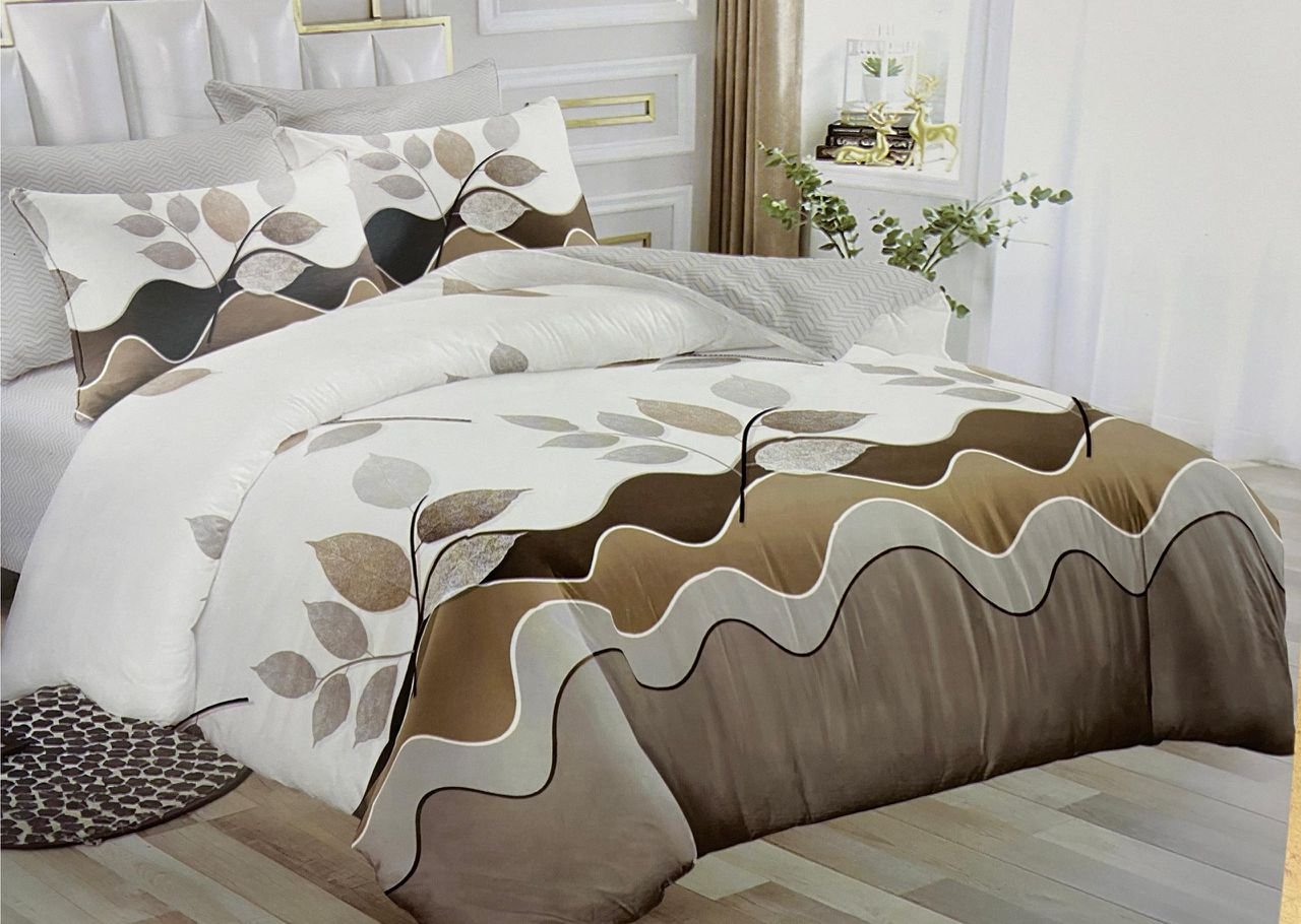 4pcs 5x6 duvet Set With (1bedsheet,1duvet,2pillowcases) - Multicolor