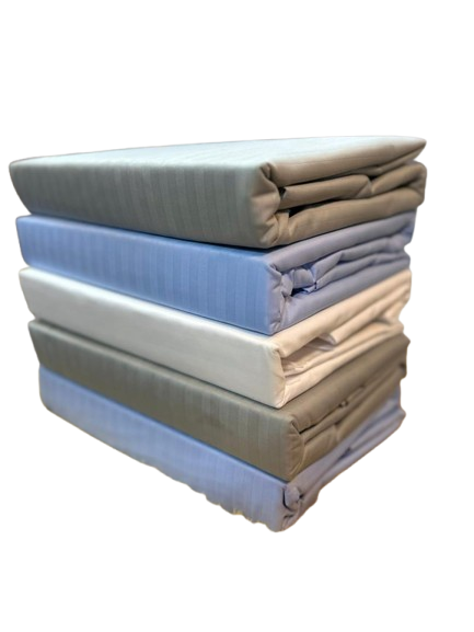 5x6 4pc Egyptian Striped Bedsheets ( 2Pillowcases 2 Bedsheets) - Choose Color