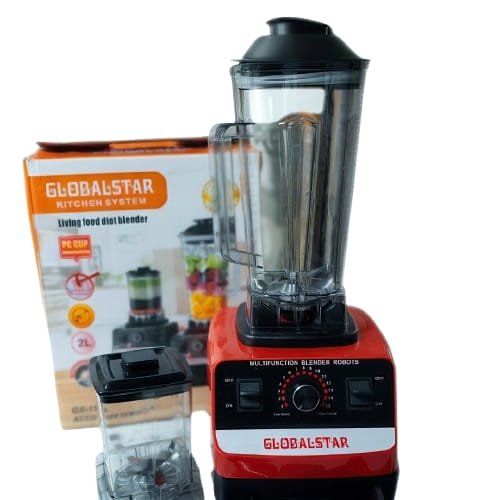 Global Star Heavy Duty 2 Litres 2 in 1 For Commercial Blender - Red