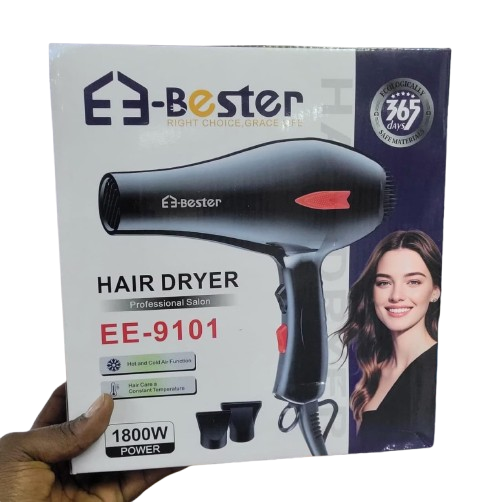 E- Bester Professional Hair Blow Dryer - Black