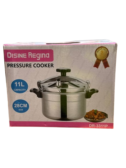 11L Disine Regina Non Electric Stainless Steel Pressure Cooker - Silver