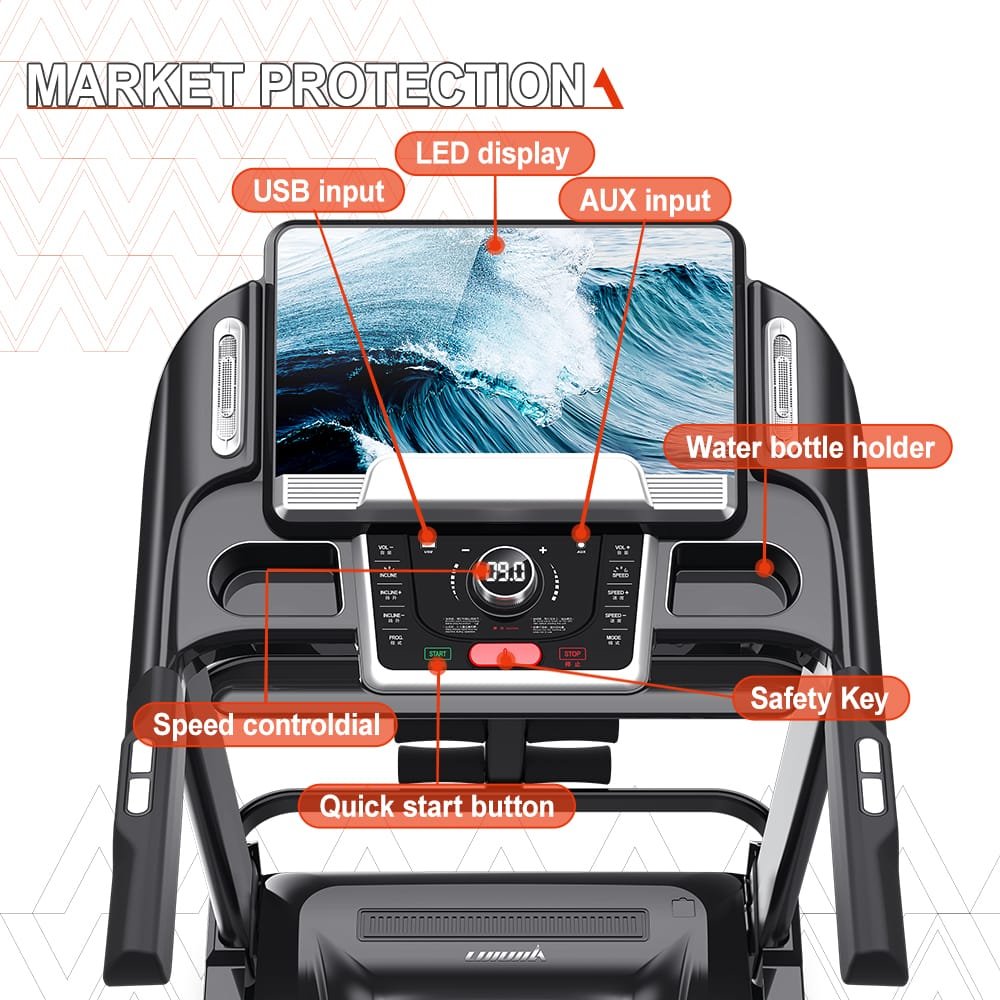Foldable Treadmill  588 semi-commercial Machine- Black/ Silver