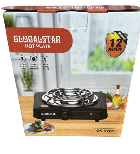 Global star Electric Single Burner Coil Hotplate - Black