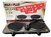 Max Plus Double Burner Electric Hotplate 2000W Stainless Steel