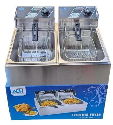 ADH Electric Deep Fryer 12L Commercial Stainless Steel Fryer – Silver