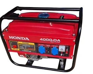 3.5KVA Petrol Generator Honda 4000-DA - Electric Key & Manual Start - Red