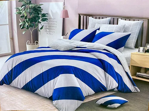 5×6 Duvet Set – 1 Duvet, 1 Bedsheet &amp; 2 Pillowcases – Multicolour Printed Bedding Set