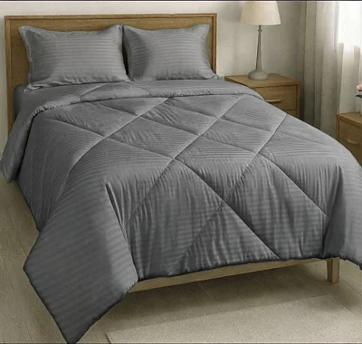 6x6 4pcs Egyptian Duvet Set (1 Bedsheet, Duvet &amp; 2 Pillow Cases  – Grey