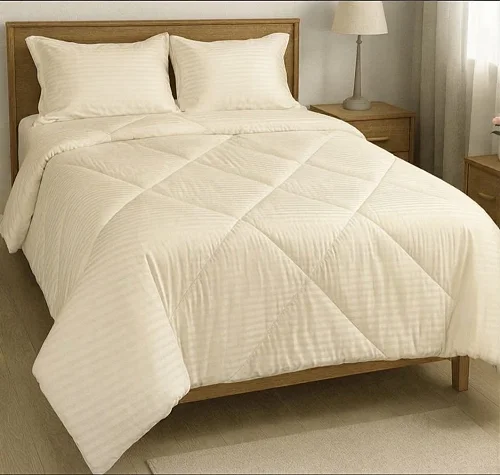6x6 4pcs Egyptian Duvet Set (1 Bedsheet, Duvet &amp; 2 Pillow Cases  – Cream