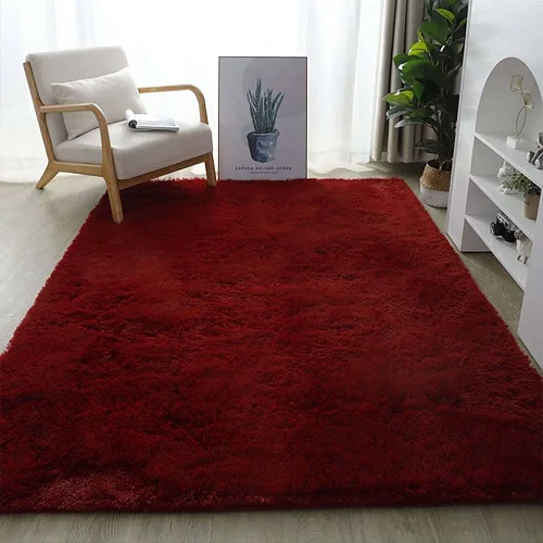 1.5 x2m Medium Size Soft Fluffy Center Carpets  - Maroon