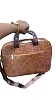 Business Classic Brown Leather Laptop Shoulder Bag with Front Pocket