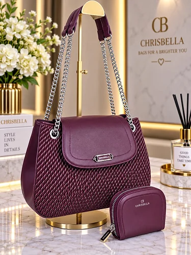 CHRISBELLA Women's 2-Piece Shoulder Bag and Coin Purse Set - Multicolor