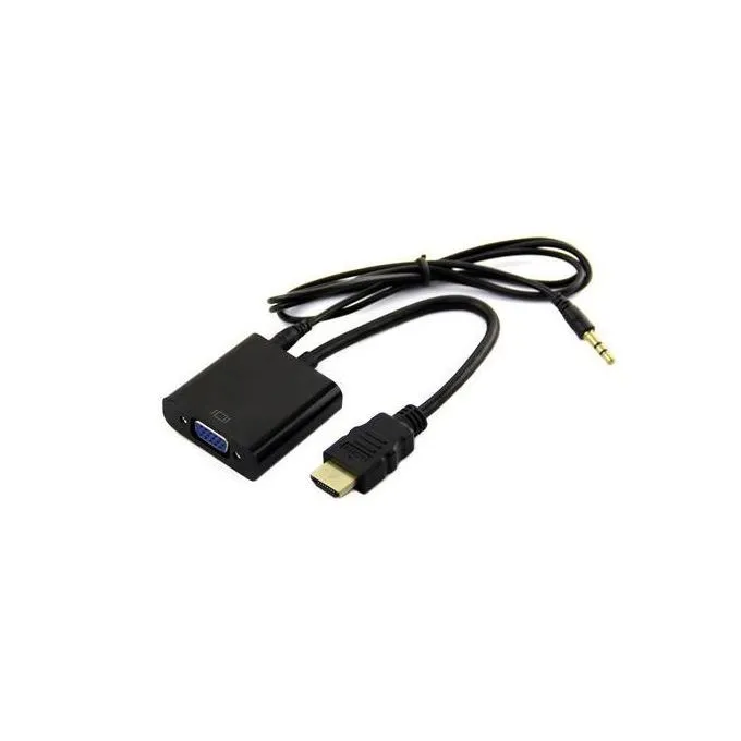VGA To HDMI With Audio Pin Cable - Black