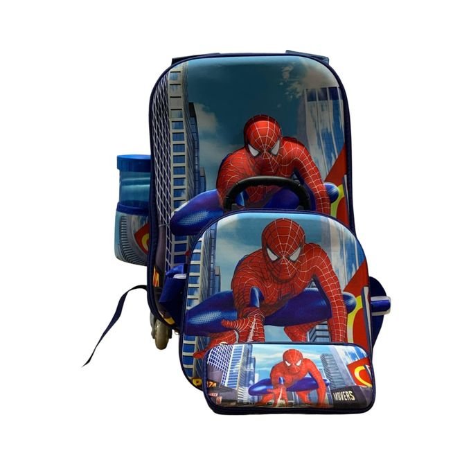 4-Piece Kids Character Trolley School Bag Set