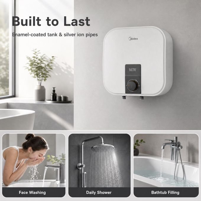 Midea D15-20VI 15L Wall-Mounted Electric Water Heater – White