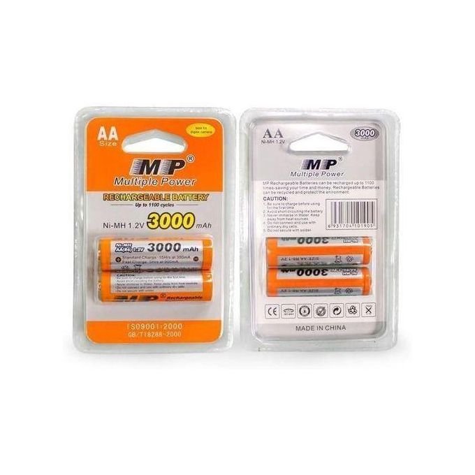 3000mAh High-Capacity Rechargeable AA Batteries