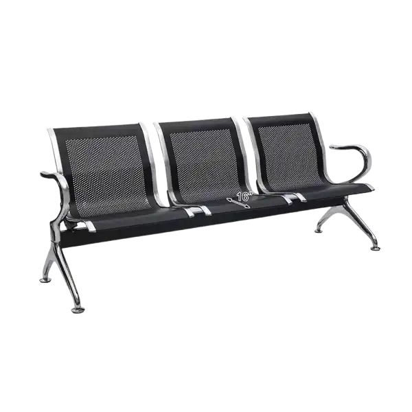 Black Office Reception Waiting Area Bench Guest Chair