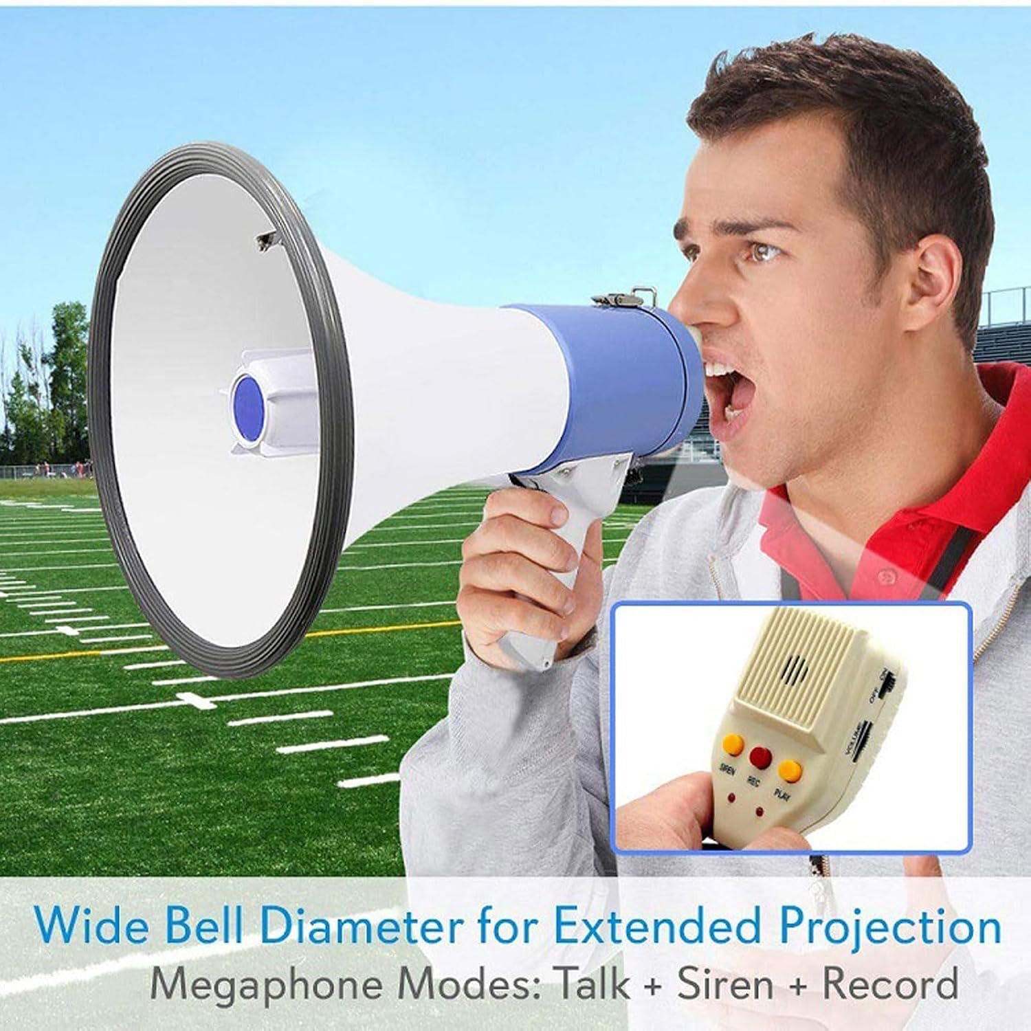 Portable Megaphone with USB, SD Card MP3 & Recording