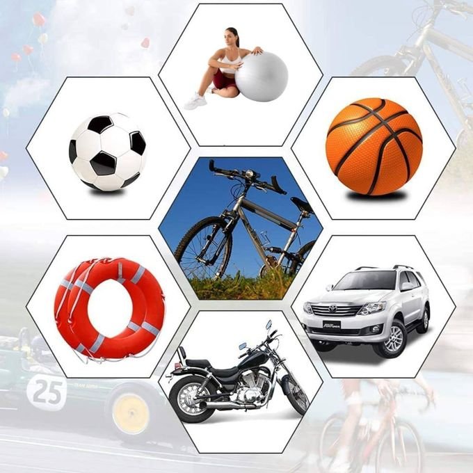 Manual Air Pump for Bikes, Footballs & Inflatables -Silver