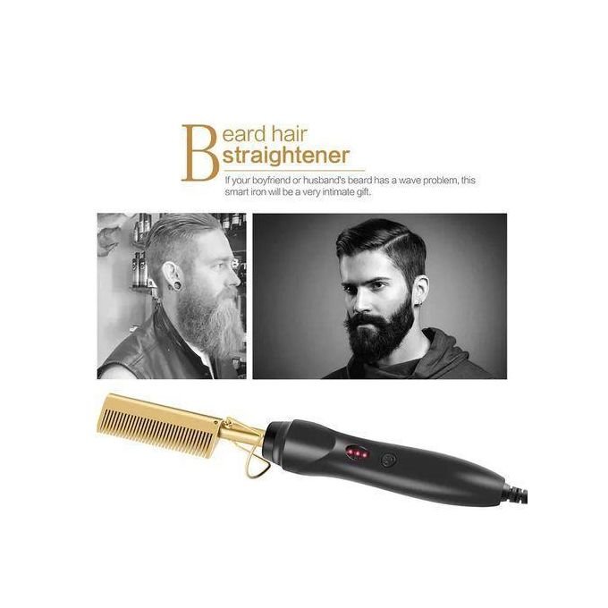 Electric Hot Comb Straightener - Black