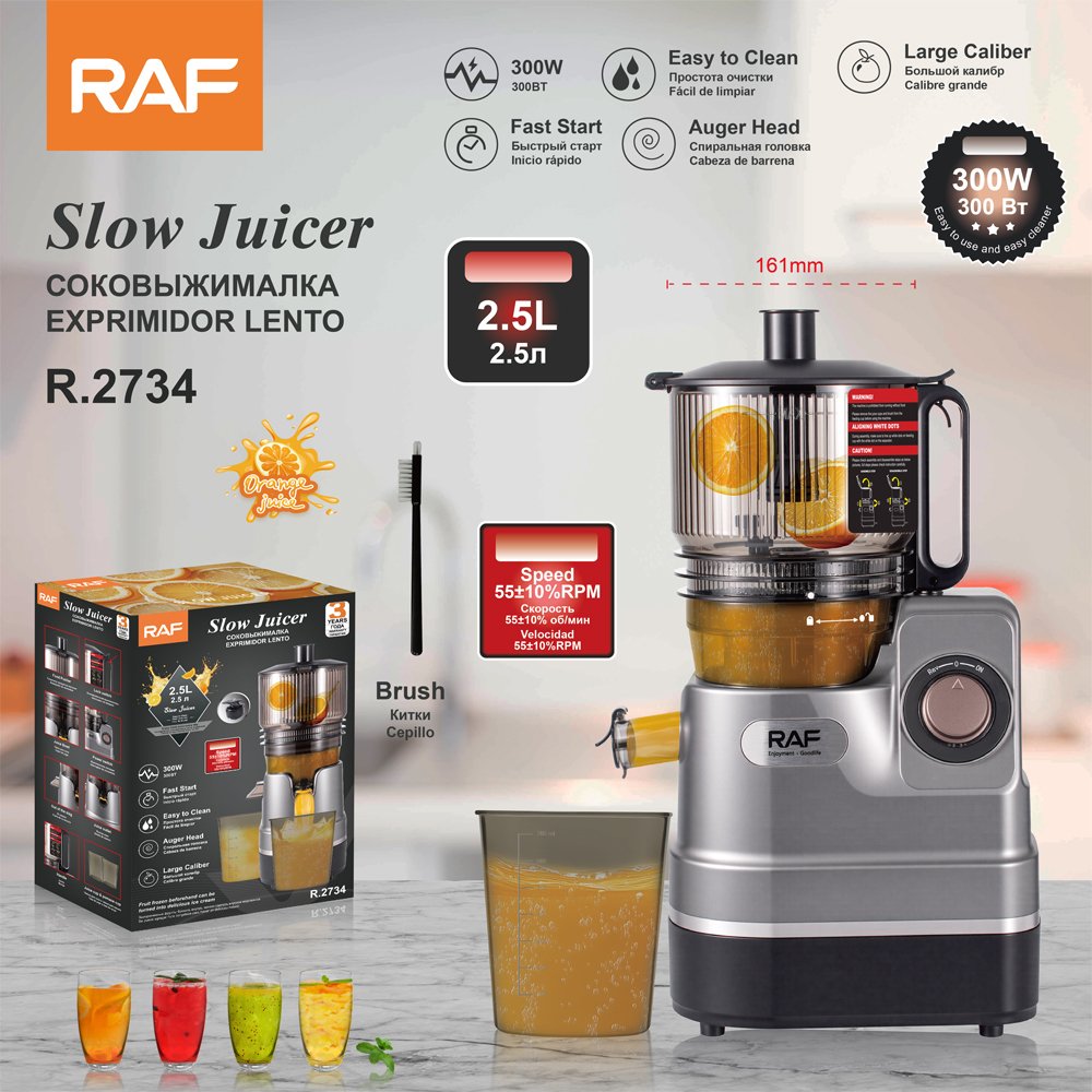 RAF Slow Juicer 2.5L Cold Press Juicing Machine Extractor