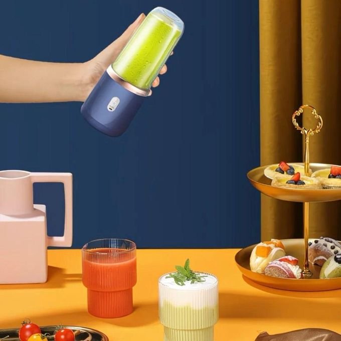 2-in-1 Rechargeable Portable Blender – 6-Blade Mini Juicer with Juice Cup
