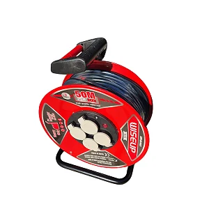 4 Ways Wiseup 50m Heavy Duty Extension Cable Reel 2.5mm Cable 13A