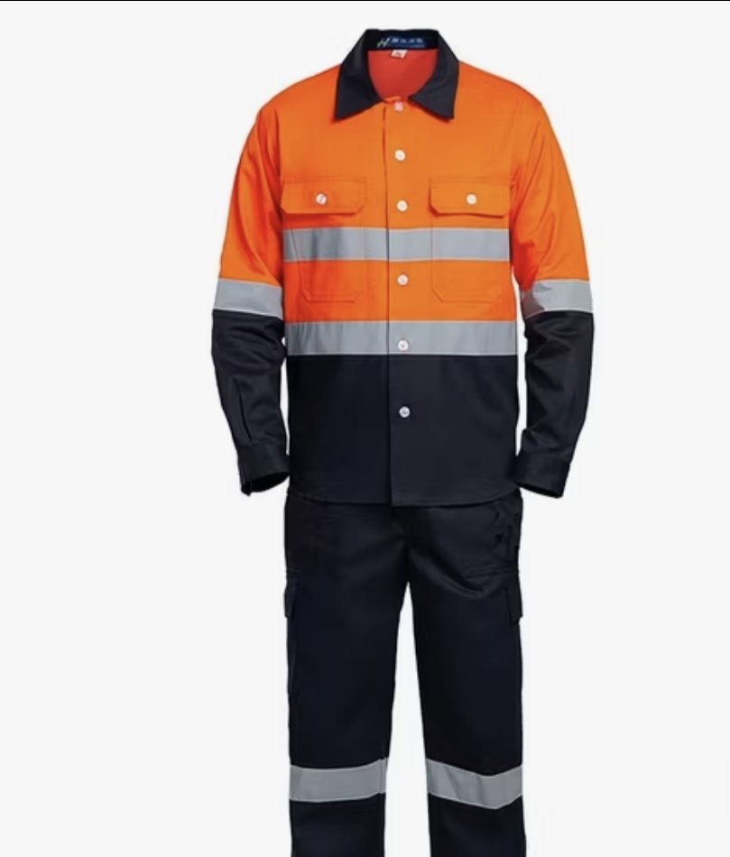 2-Piece Heavy Duty  High Visibility Construction Work Uniform Set - free Size