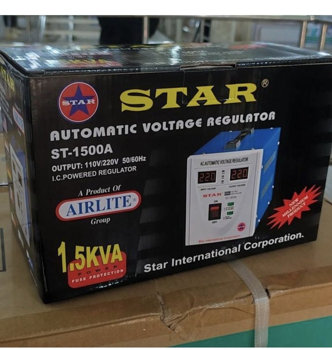 Star ST-1500A Automatic Voltage Regulator/ 110v~ 220v Output/ white