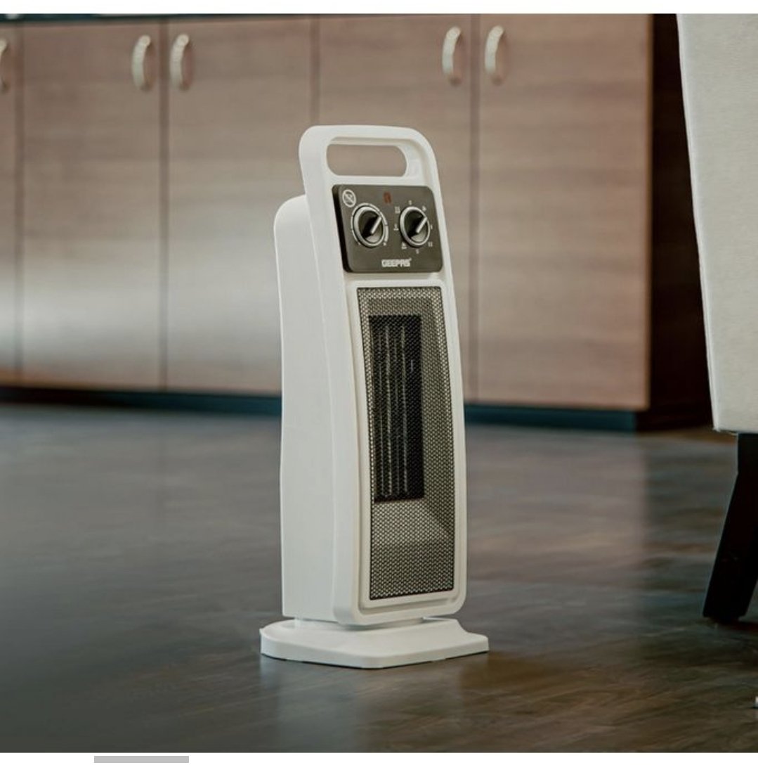 Geepas Ceramic Heater, Portable Electric Space Heater – Mini PTC Fan Heater for Desks & Tables with 2 Heat Settings 1400/2000W  -White (1 YR WRNTY)